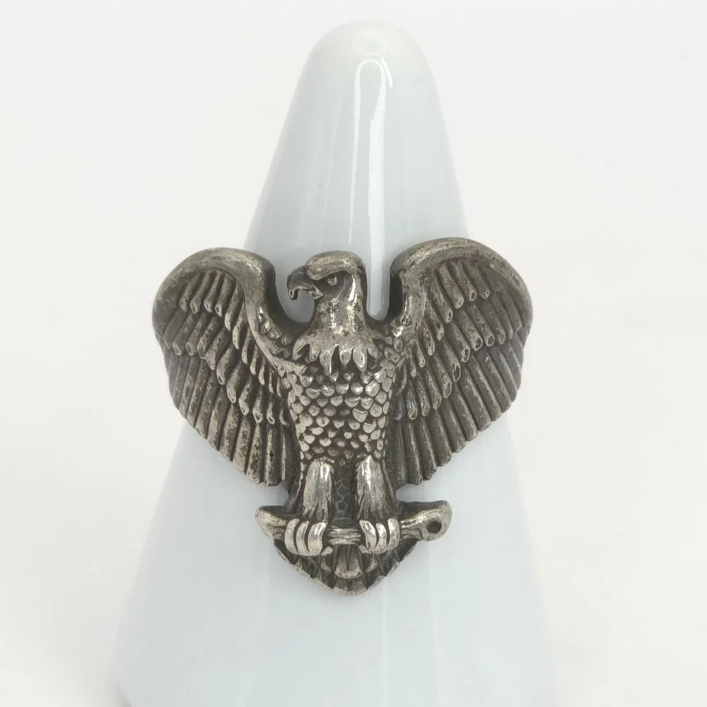 Navajo Sterling Silver 3D Large Bald Eagle Band Ring Sz 11.75 12g Patriotic 925